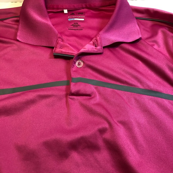 Mens Adidas Puremotion Cool Max SS Golf Shirt, Pink, Size Medium - Picture 2 of 10